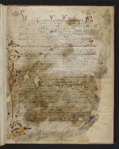 Textseite in koptischer Schrift und mit Buchschmuck